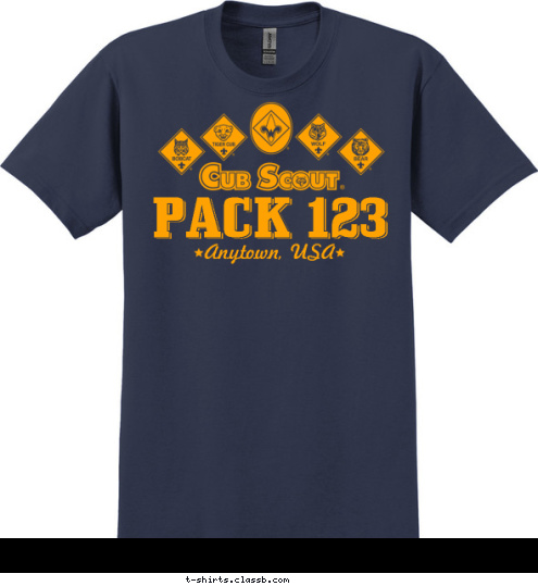 PACK 123 Anytown, USA T-shirt Design 