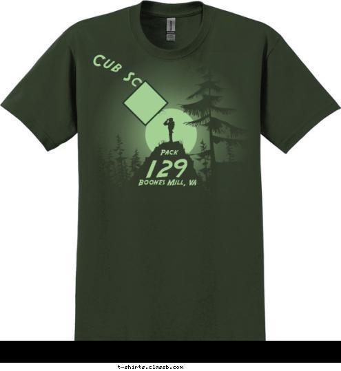 Boones Mill, VA 129
 Pack Cub Scouts T-shirt Design 