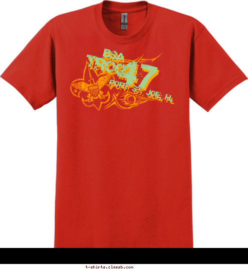 PORT ST. JOE, FL 47 TROOP BSA T-shirt Design 