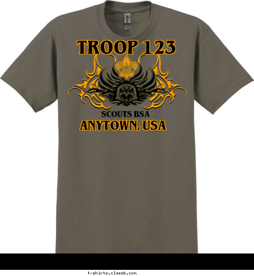 ANYTOWN, USA TROOP 123 BOY SCOUT T-shirt Design SP3572