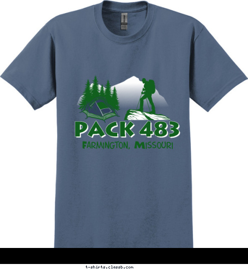 Farmington, Missouri PACK 483 T-shirt Design 