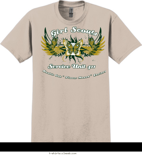 Double Oak * Flower Mound * Lantana Service Unit 411 Girl Scouts T-shirt Design 