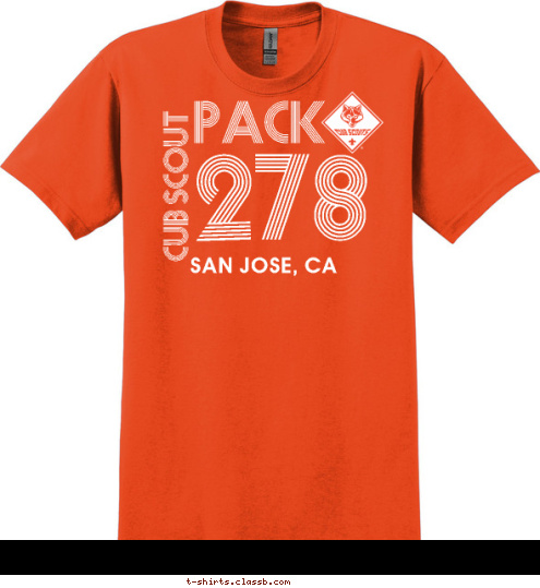 PACK 278 SAN JOSE, CA
 CUB SCOUT
 T-shirt Design 