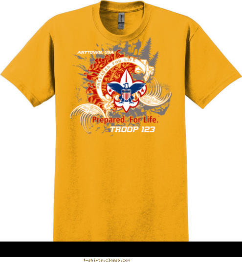 TROOP 123 ANYTOWN, USA Boy Scouts of America T-shirt Design SP3504