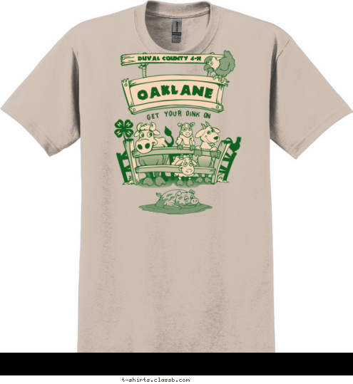 GET YOUR OINK ON OAKLANE  DUVAL COUNTY 4-H T-shirt Design 