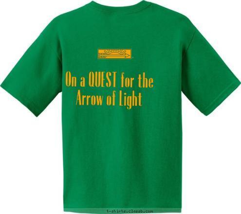 On a QUEST for the  Arrow of Light 
Quest Academy CUB SCOUT PACK 1400 T-shirt Design 