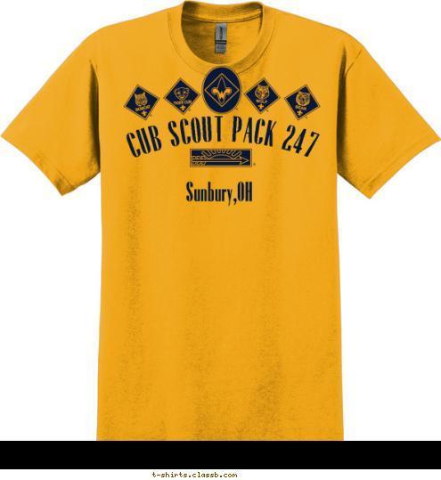 Sunbury,OH CUB SCOUT PACK 247 T-shirt Design 