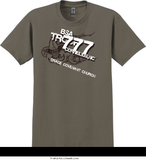 Grace Covenant Church Cornelius,NC 777 TROOP BSA T-shirt Design 