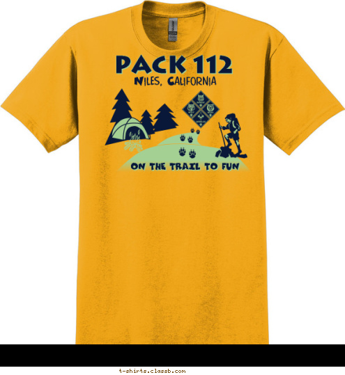 Niles, California ON THE TRAIL TO FUN
 PACK 112 T-shirt Design Niles Pack 112 Design 3