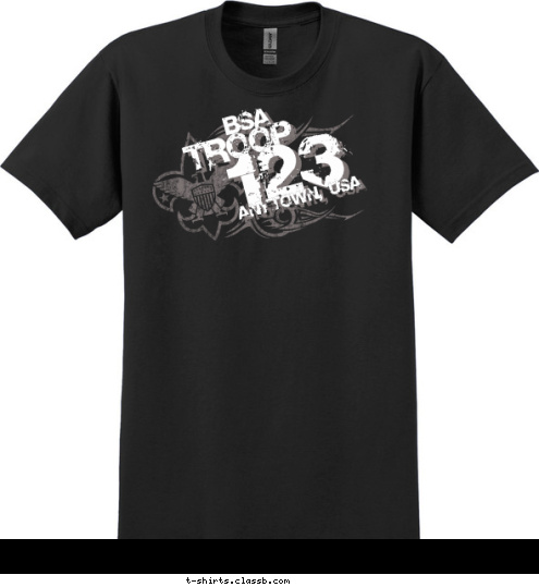 ANYTOWN, USA 123 TROOP BSA T-shirt Design 