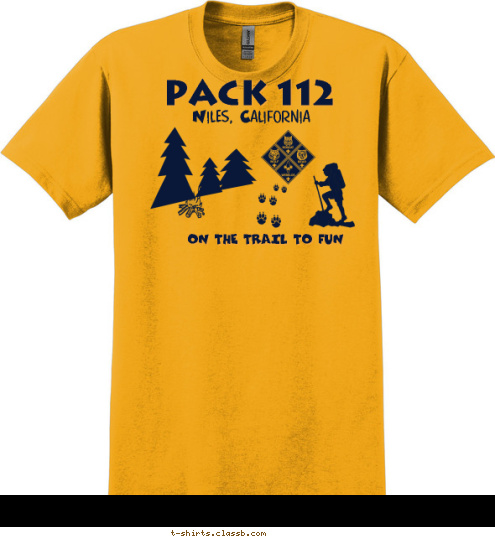 Niles, California ON THE TRAIL TO FUN
 PACK 112 T-shirt Design 