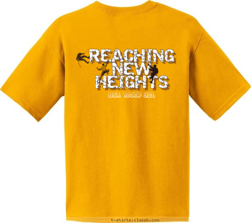 BSA Troop 321 REACHING NEW HEIGHTS TROOP 321 SPRING, TEXAS Boy Scouts of America T-shirt Design 