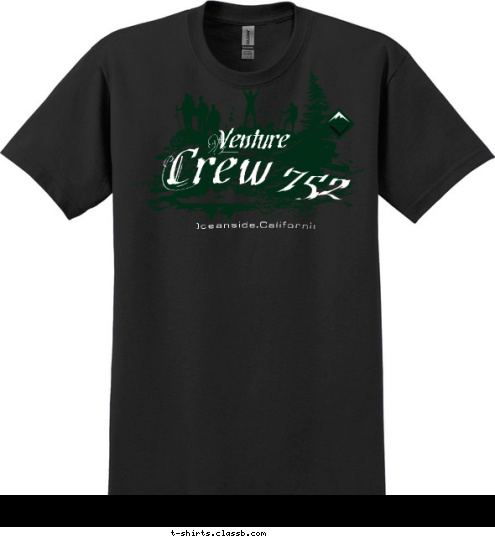 Oceanside,California Crew 752 Venture T-shirt Design 