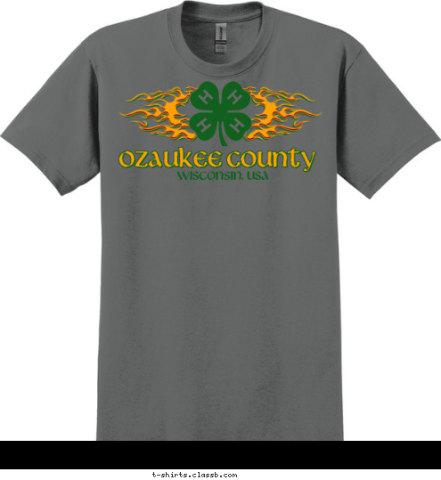 wisconsin, usa Ozaukee County T-shirt Design Men's 4-H shirt