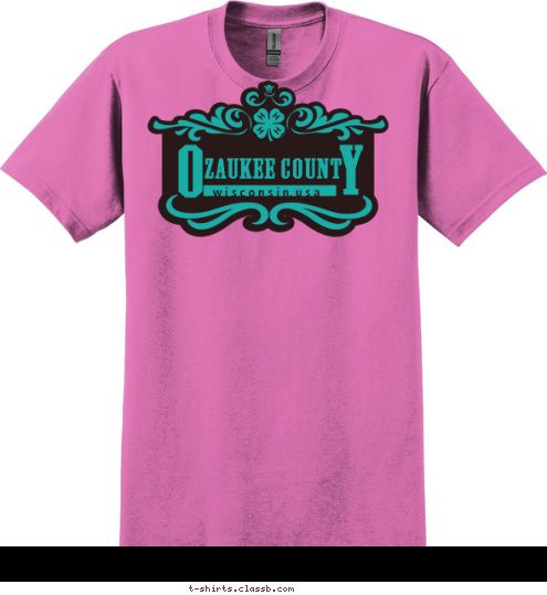 w i s c o n s i n, u s a zaukee count y o T-shirt Design Ladies 4H #2