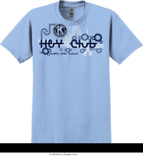 New Text Key Club 2011-2012 Chapin High School T-shirt Design 