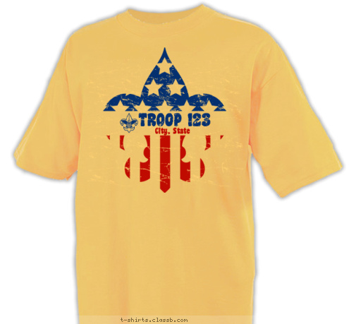City, State TROOP 123 T-shirt Design SP3598