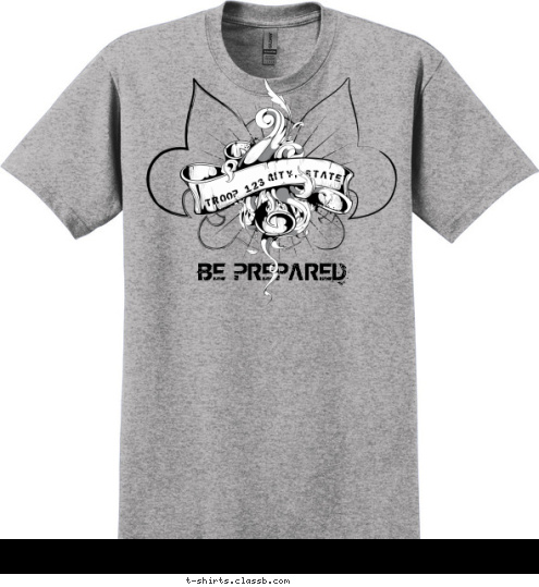 CITY, STATE TROOP 123 I BE PREPARED T-shirt Design SP3595