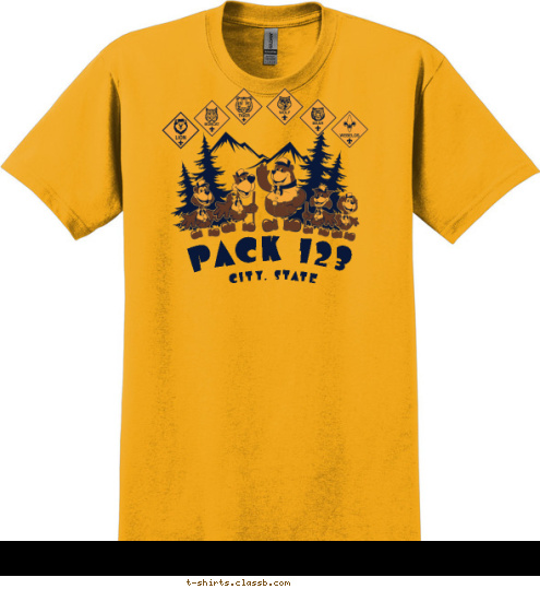 CITY, STATE  PACK 123 T-shirt Design SP3586