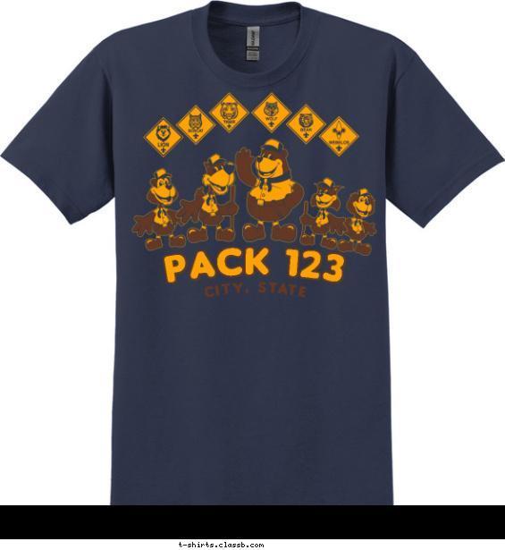 Cartoon Cub Scout Ranks T-shirt Design