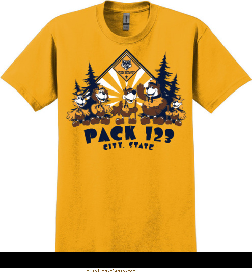 CITY, STATE PACK 123 T-shirt Design SP3584