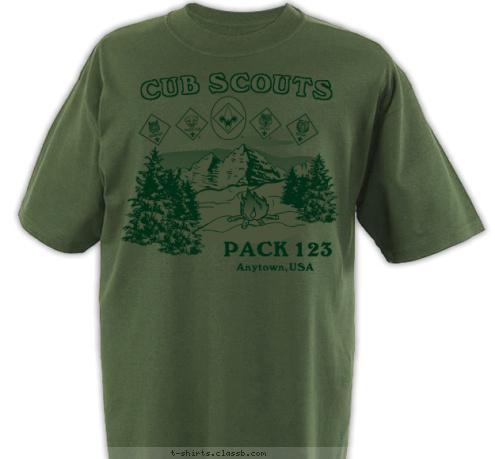 Anytown, USA PACK 123 CUB SCOUTS T-shirt Design 