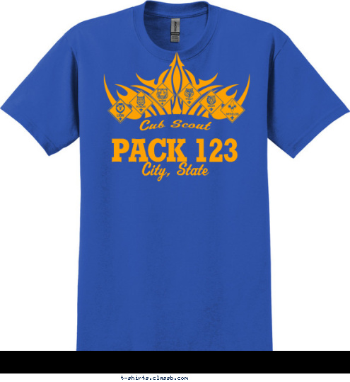 PACK 123 City, State Cub Scout T-shirt Design SP3535