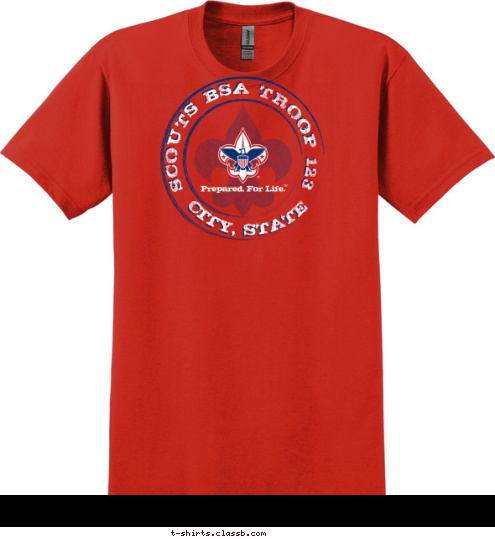 Your text here! CITY, STATE BOY SCOUT TROOP 123 T-shirt Design SP3533