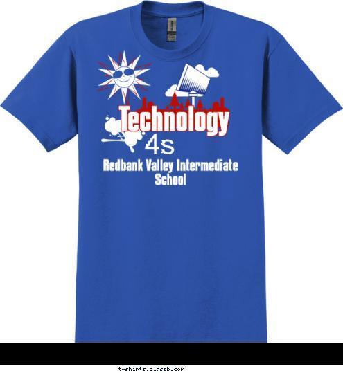 USA 4s Redbank Valley Intermediate School Technology T-shirt Design 