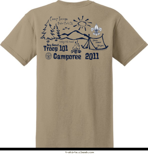 TROOP 31 Glendale, CA Dragons Falcons Phoenix Troop 101 Camp Tecuya Frazier Park, CA Virdugo Hills Council Boy Scout Troop 101 Camporee  2011 T-shirt Design 