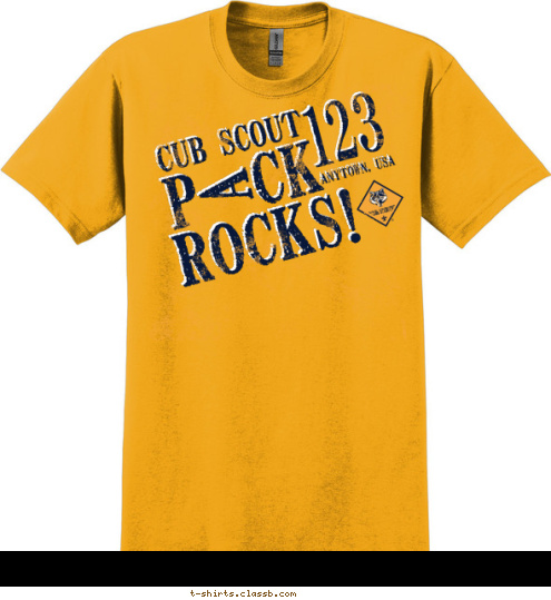 123 anytown, usa rocks! cub scout PACk T-shirt Design SP3560