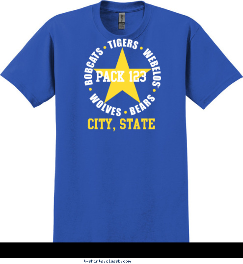 CITY, STATE PACK 123 T-shirt Design SP3582