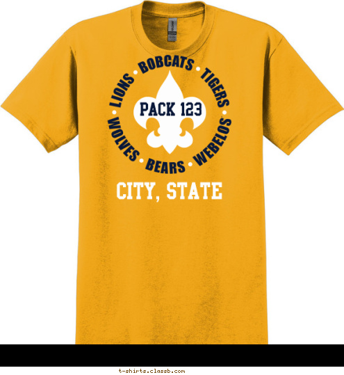 CITY, STATE PACK 123 T-shirt Design SP3581