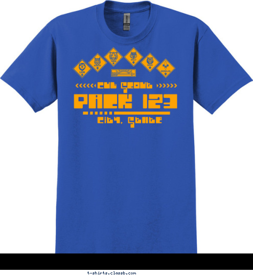 Pack 123 City, State
 Cub Scout T-shirt Design SP3577