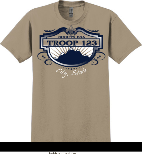 City, State BOY SCOUT TROOP 123 T-shirt Design SP3564