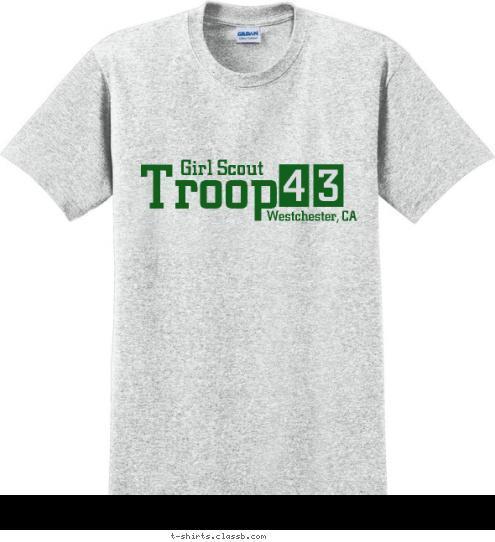 Westchester, CA 3 4 Troop Girl Scout T-shirt Design 