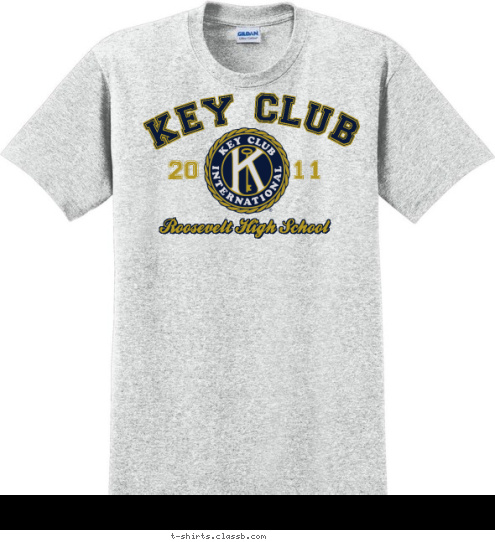 Roosevelt High School 11 20 KEY CLUB T-shirt Design 