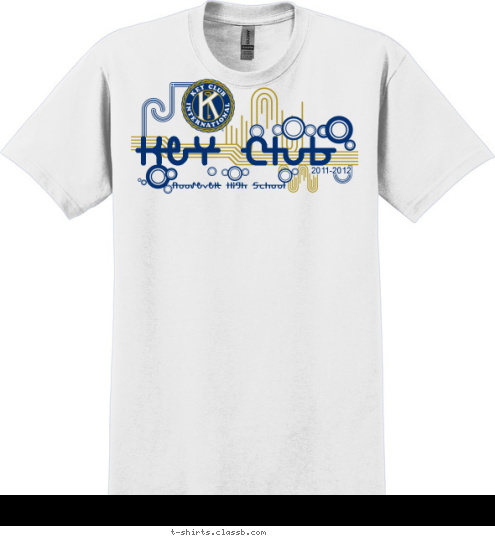 Key Club 2011-2012 Roosevelt High School T-shirt Design 