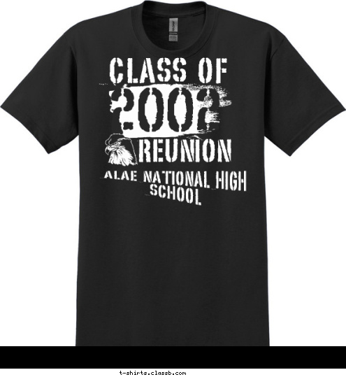 ALAE NATIONAL HIGH SCHOOL 2002
ANHS I  

am  

batch  

2002 

ANHS 2002 REUNION CLASS OF T-shirt Design 