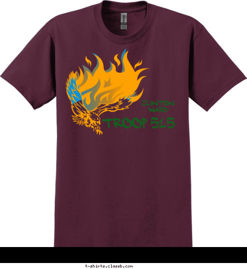 Flaming Eagles Clinton
Ward
 Troop 515 T-shirt Design 