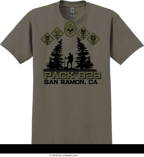 SAN RAMON, CA PACK 828 T-shirt Design 