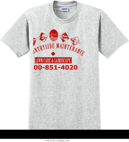 LAWN CARE & LANDSCAPE 800-851-4020 COUNTRYSIDE MAINTENANCE T-shirt Design 