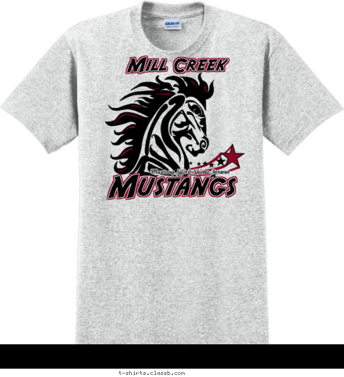 Mill Creek Mustangs Mustang Spirit Shines Forever T-shirt Design Mill Creek 2011 Split