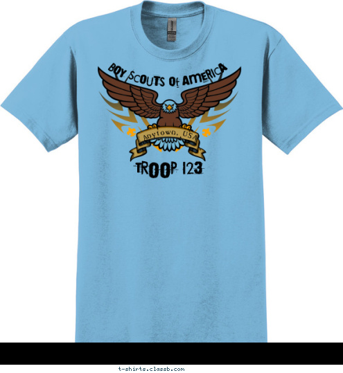 BOY SCOUTS OF AMERICA Anytown, USA TROOP 123 T-shirt Design SP3633