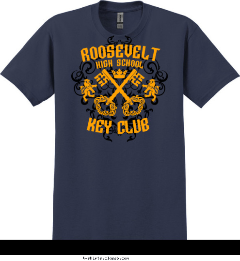 KEY CLUB HIGH SCHOOL ROOSEVELT T-shirt Design SP3501