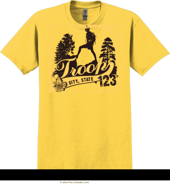 Hiker with Trees T-shirt Design