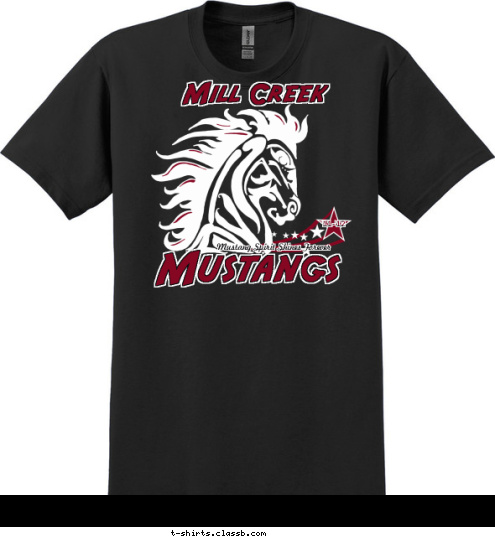 '11-'12 Mill Creek Mustangs Mustang Spirit Shines Forever T-shirt Design Mill Creek 2011 Black Shirt