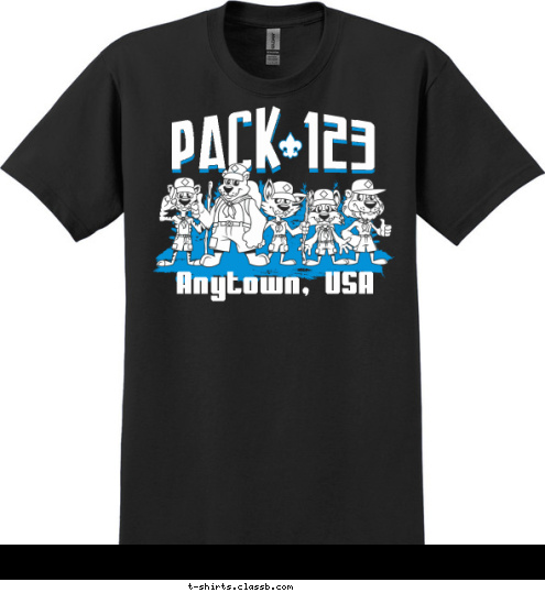 PACK 123 City, State
 T-shirt Design SP3644