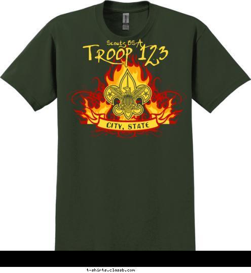 Boy Scout TROOP 123 CITY, STATE T-shirt Design SP3648