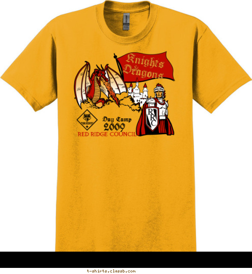 Cub Scout RED RIDGE COUNCIL & 2009 Day Camp Knights
Dragons T-shirt Design 